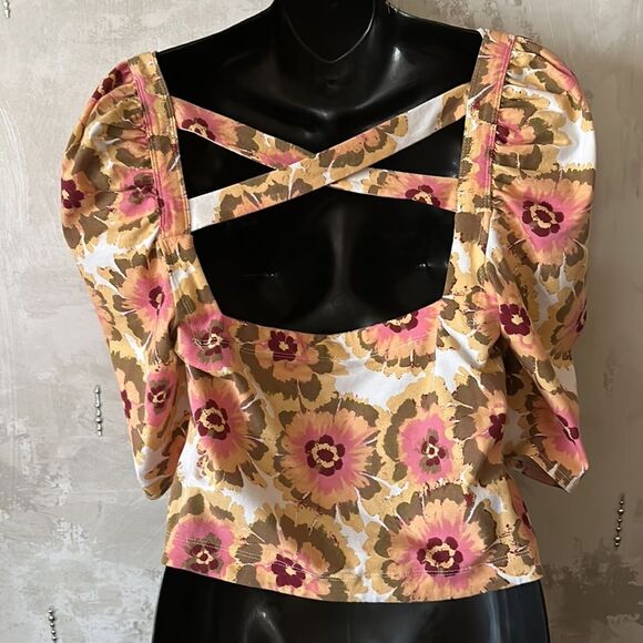 FREE People Movement Give Me More Top Criss Cross Back Spring Summer Top Lg NWT - Picture 3 of 15